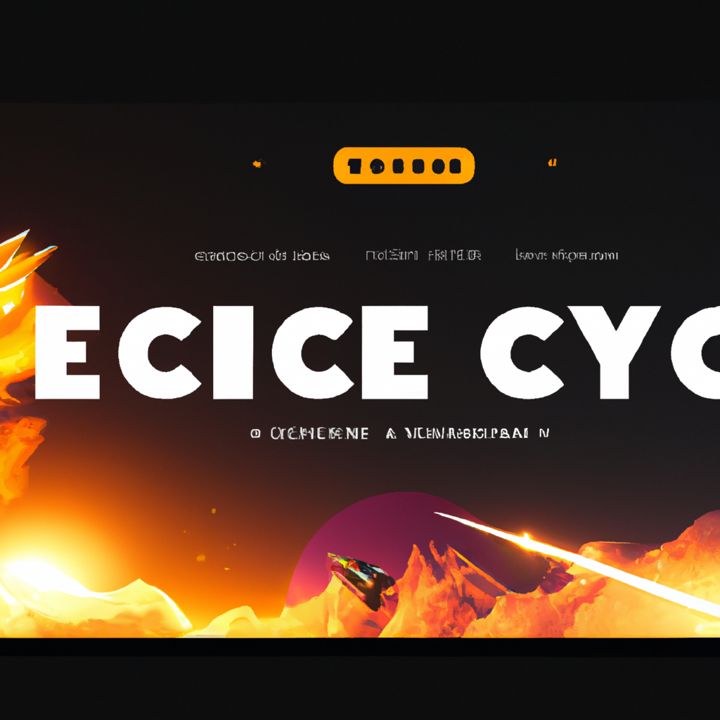 Arcade scene: neon silhouettes racing across a volcanic skyline